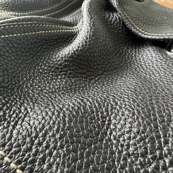 PRADA {VINTAGE} 1990's Hobo Slouch Bag | black pebbled leather - Picture 6 of 15